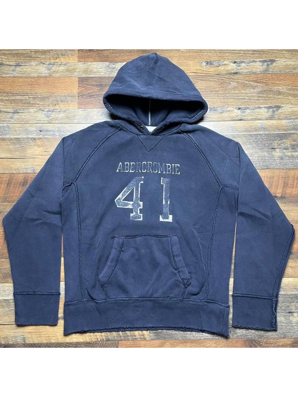 Vintage Abercrombie & Fitch 41 A&F Navy Blue Hoodie Size XL